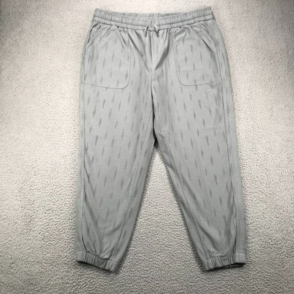 ATHLETA Pants Womens Plus Size 18 FARALLON Gray Printed High Rise Spliced Jogger